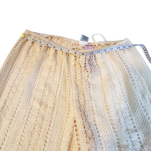 Wild Fable Womens Crochet Knit Beige Wide Leg Pants M Two Side Cargo Pockets - Picture 5 of 10